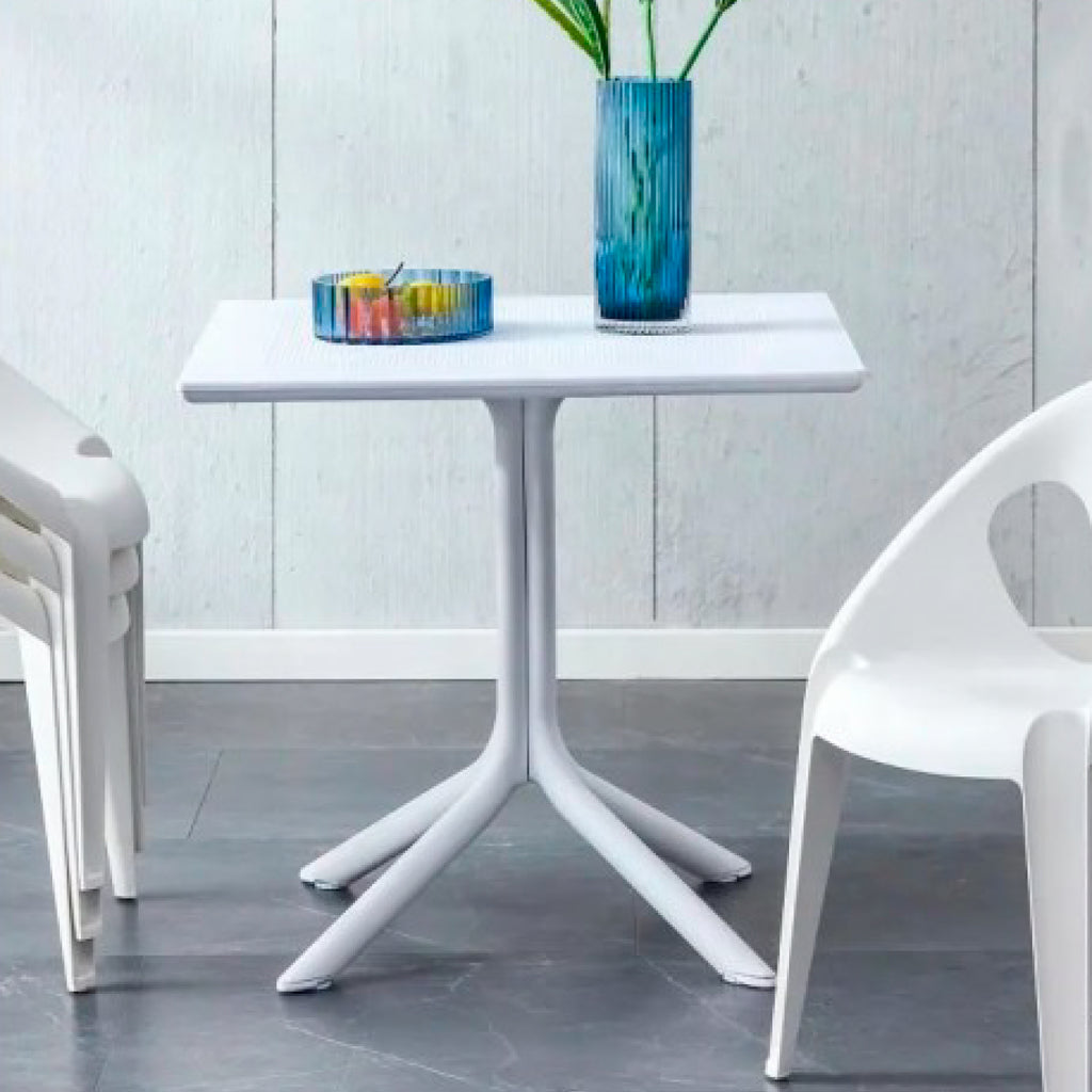 Mesa restaurant Bar 80x80 Polipropileno Terraza Exterior - Blanca