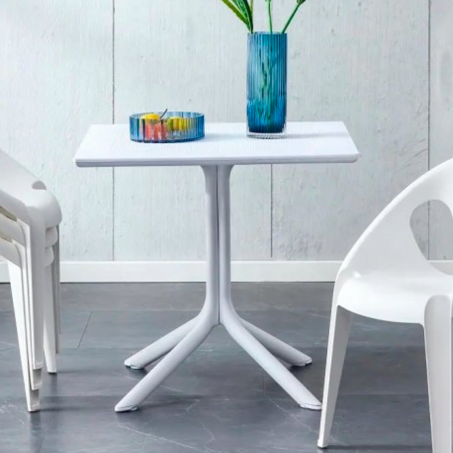 Mesa restaurant Bar 80x80 Polipropileno Terraza Exterior - Blanca