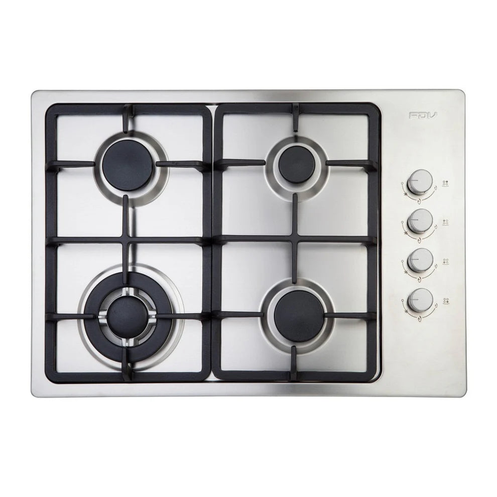 Encimera Design 65 cm FDV: 4 Quemadores, 1 Triple Corona  (65) Gas licuado o natural