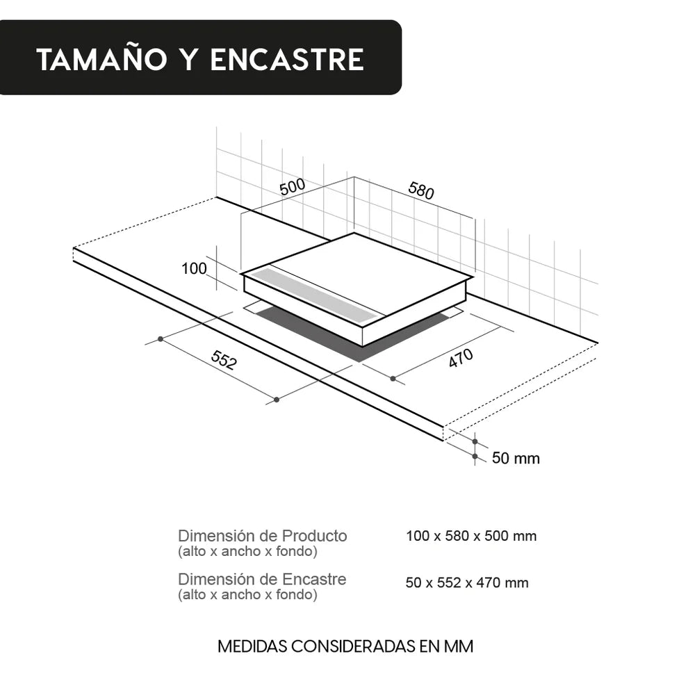 Encimera a Gas Prestige 4 Quemadores 60 cm FDV