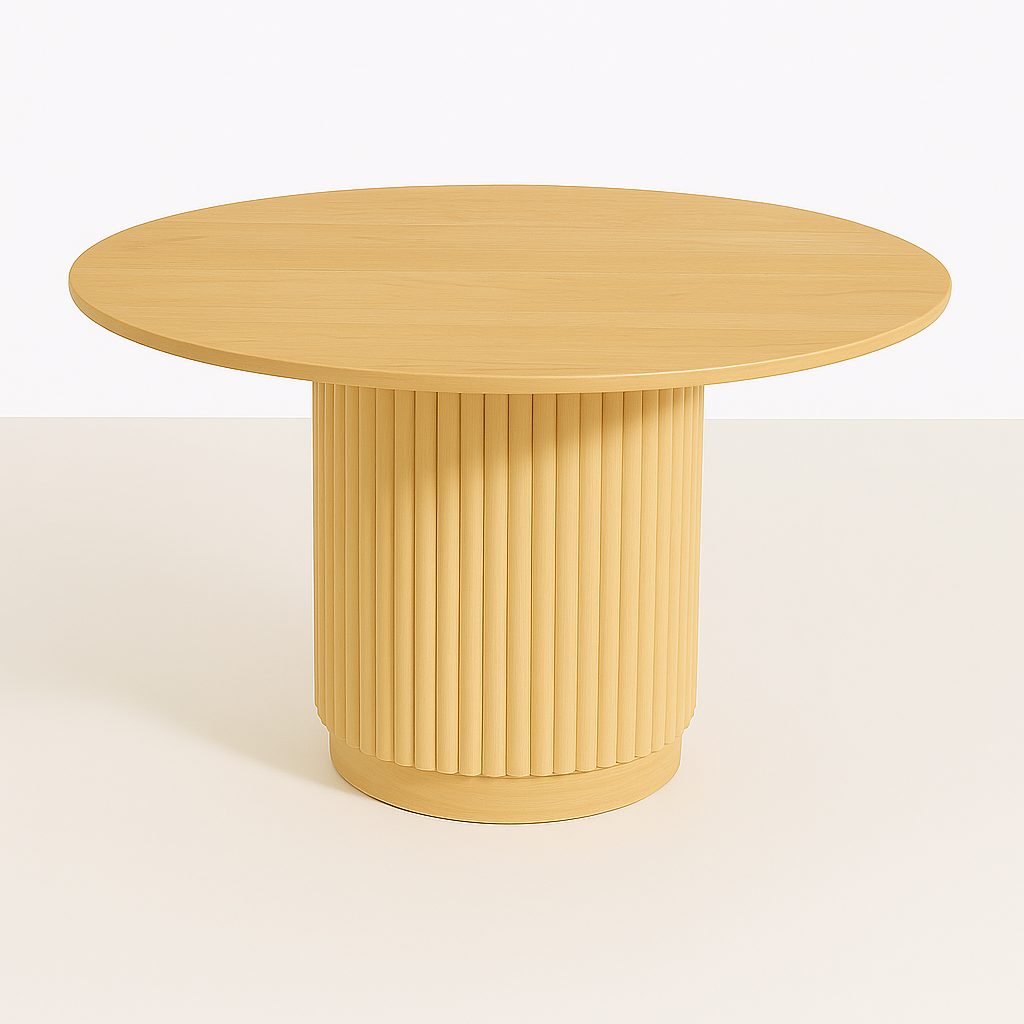 Mesa Redonda Serena Armonía de 130 cm Madera Natural - Café