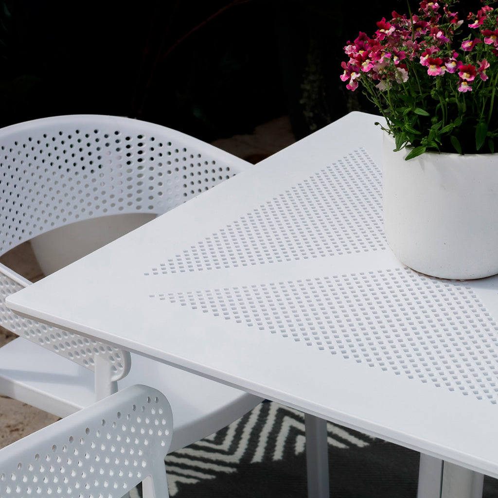 Mesa restaurant Bar 80x80 Polipropileno Terraza Exterior - Blanca