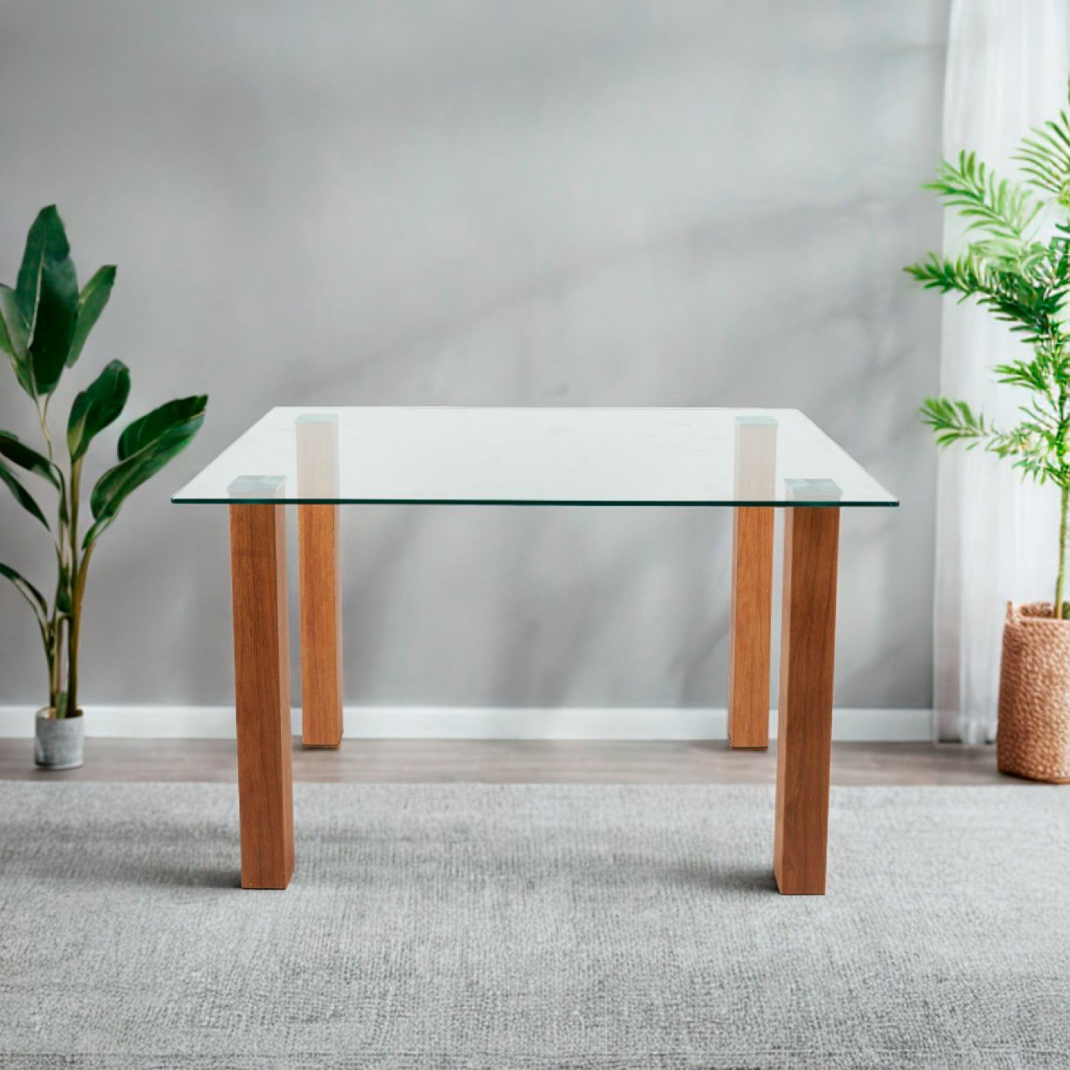 Mesa de comedor vidrio Rectan 120x80