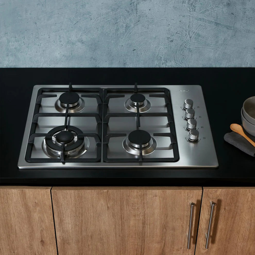 Encimera Design 65 cm FDV: 4 Quemadores, 1 Triple Corona  (65) Gas licuado o natural