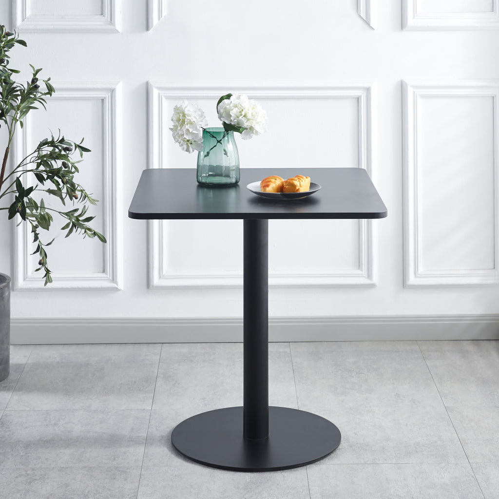 Mesa restaurant bar Oslo 70x70 Tubo Metal cubierta MDF tipo madera