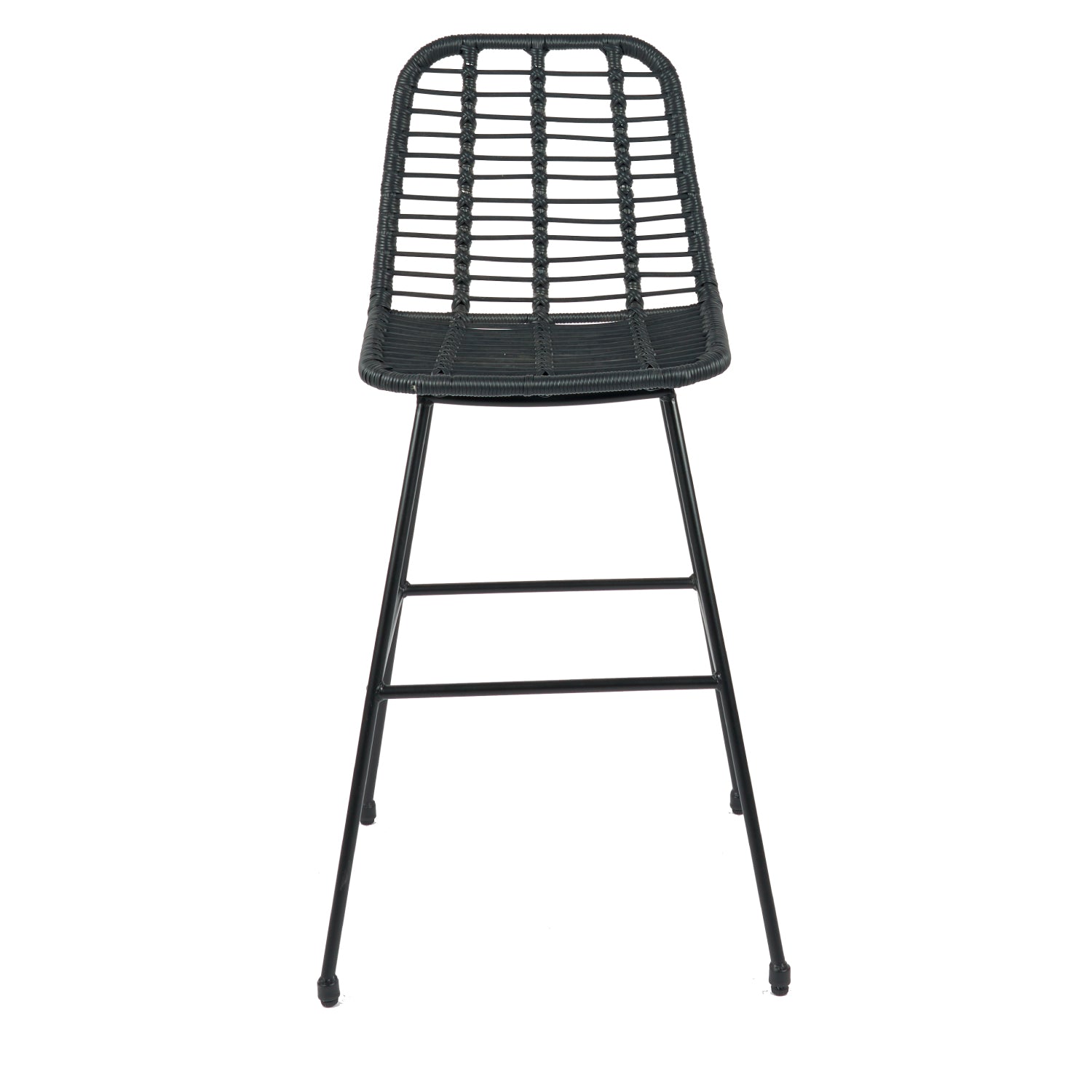 Taburete Alto de Terraza Rattan Santiago Color Negro