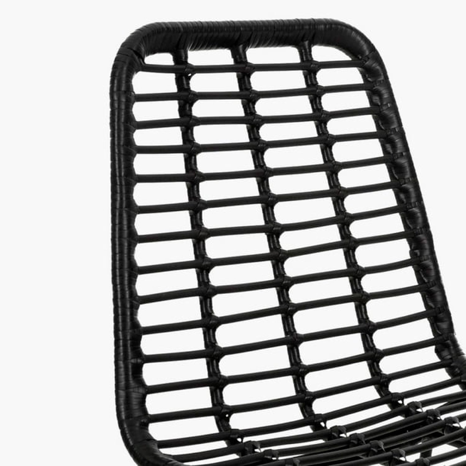 Taburete Alto de Terraza Rattan Santiago Color Negro