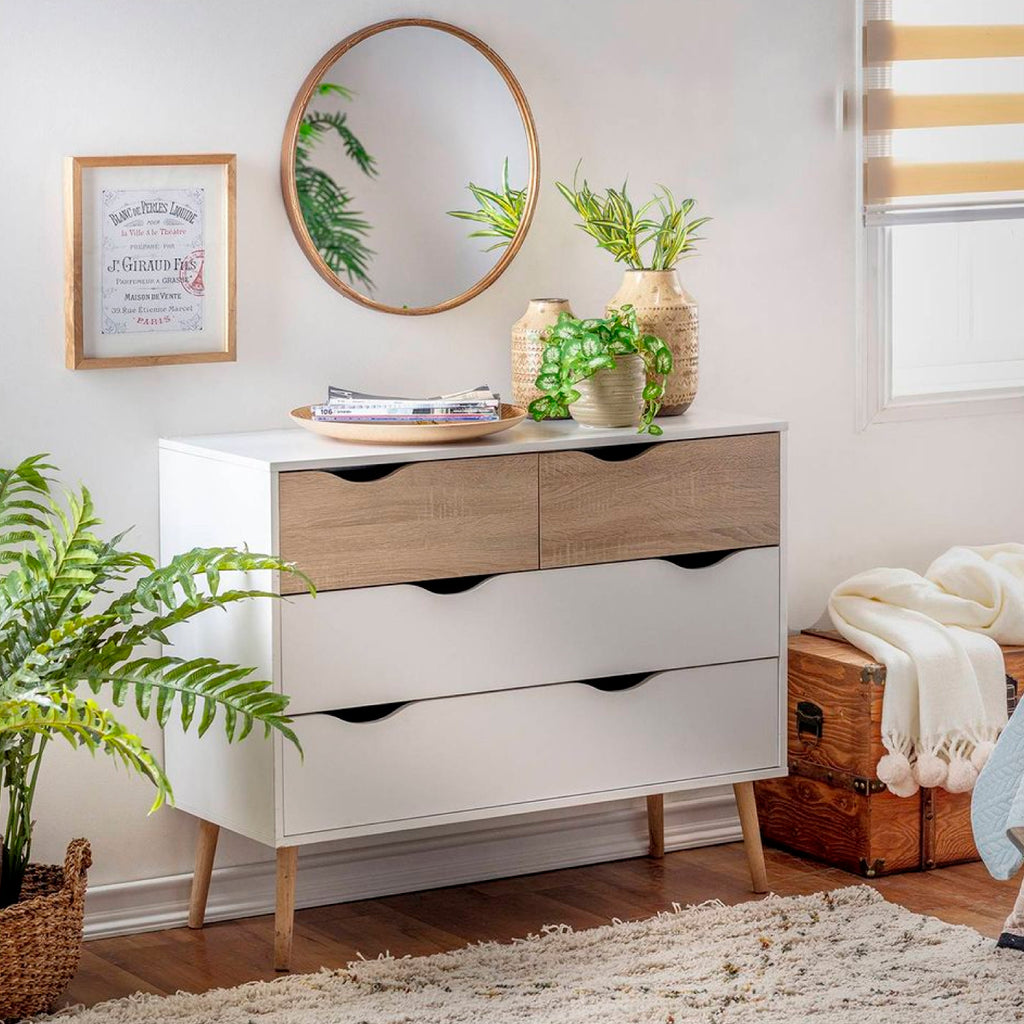 Cómoda Madera White 6 Cajones