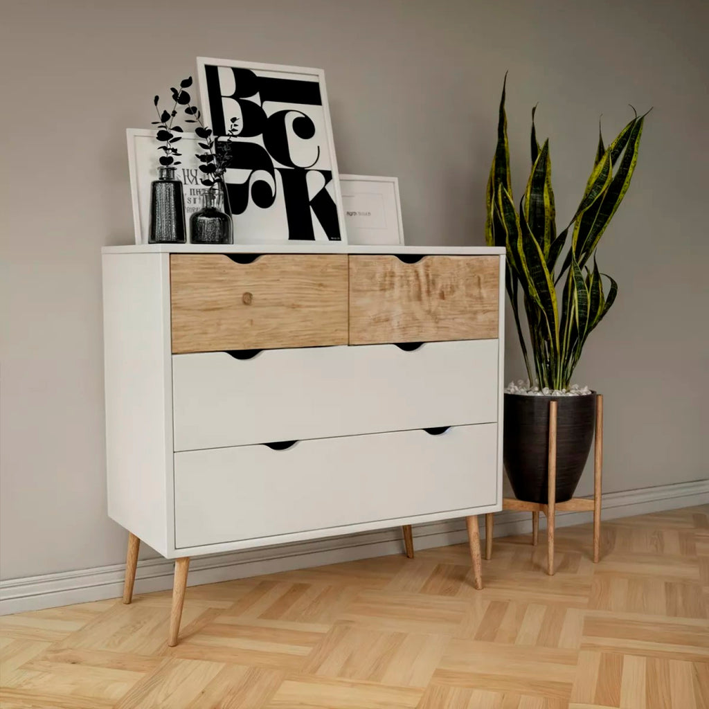 Cómoda Madera White 6 Cajones