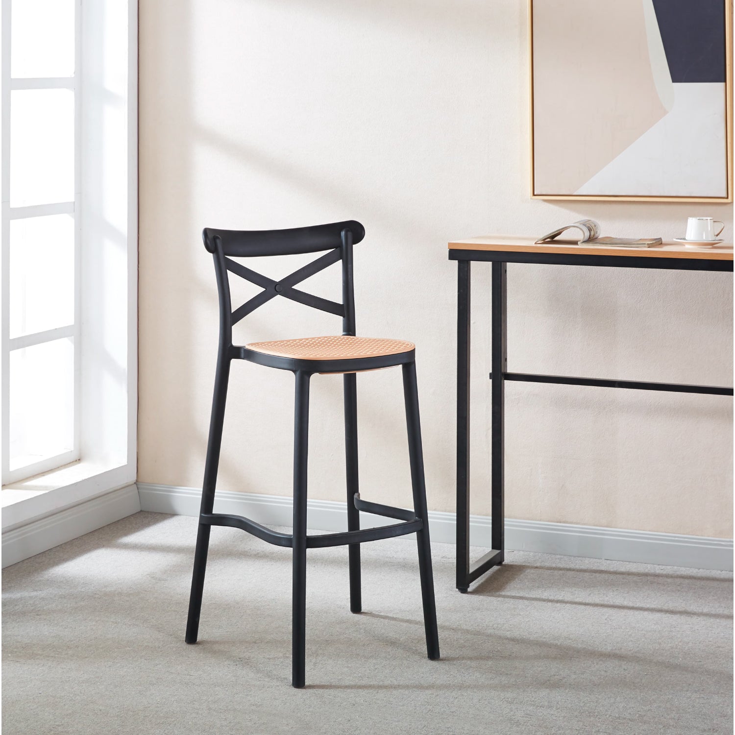 Taburete Milano 77 cm - Negro