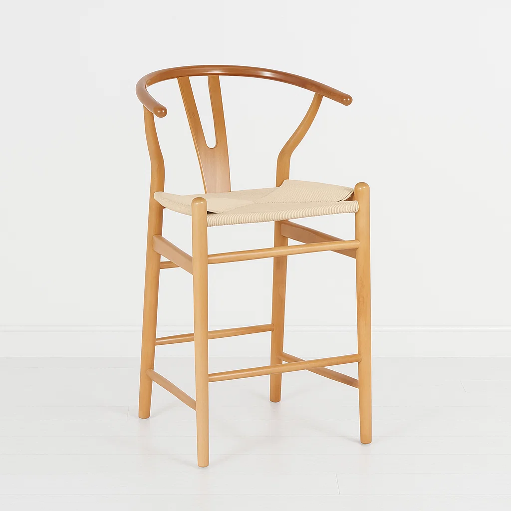 Taburete Cordoba Madera y Hilo de Cuerda - Natural