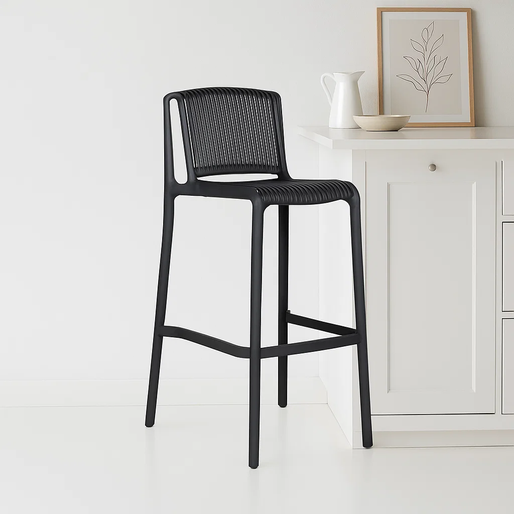 Taburete Alto Florida Polipropileno - Negro