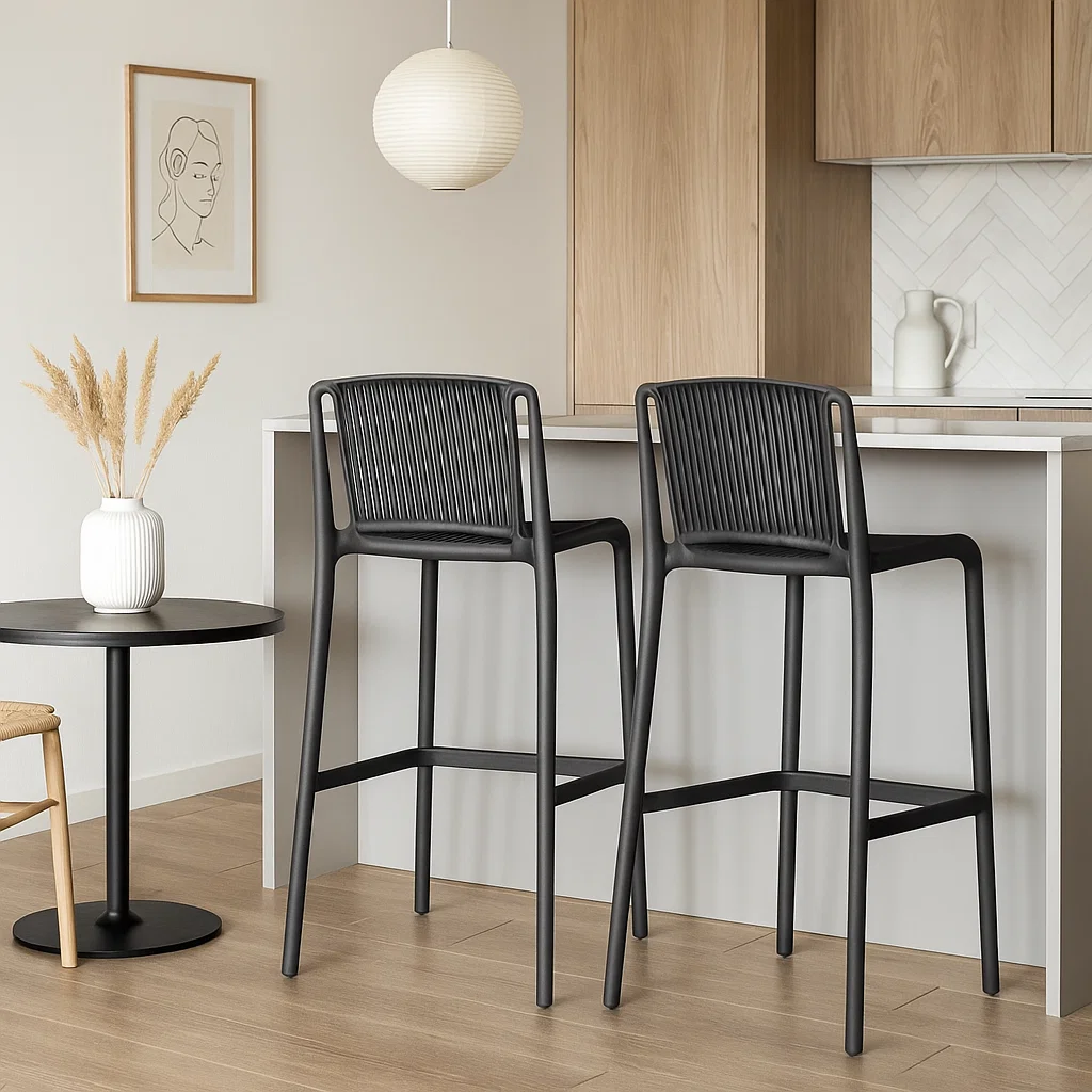 Taburete Alto Florida Polipropileno - Negro