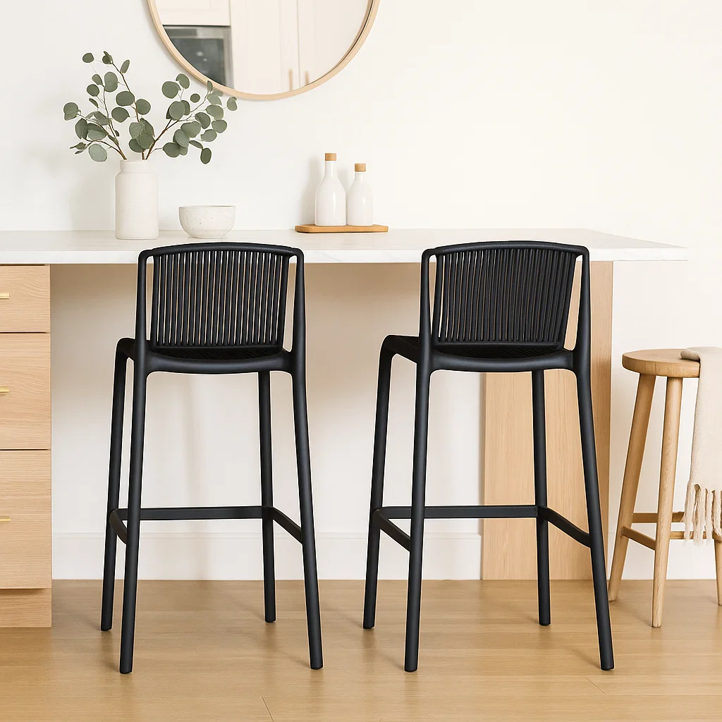 Taburete Alto Florida Polipropileno - Negro